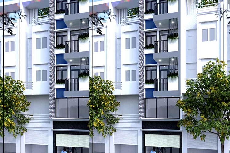 Thiết kế nhà phố 6 tầng 4x18m hết hợp kinh doanh năm 2020