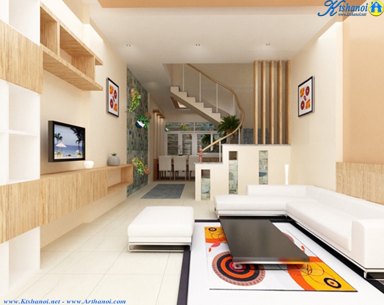 Thiết kế nội thất nhà phố phong cách hiện đại (CĐT: ông Mộc - Hải Phòng)  NT32416